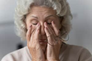 Woman before cataract surgery in Portland